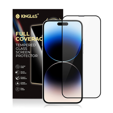 iPhone 14 Pro Max Premium Full-Screen Tempered Glass Screen Protector with Black Edge - High Hardness, HD Clarity, Scratch & Stain-Resistant, Durable